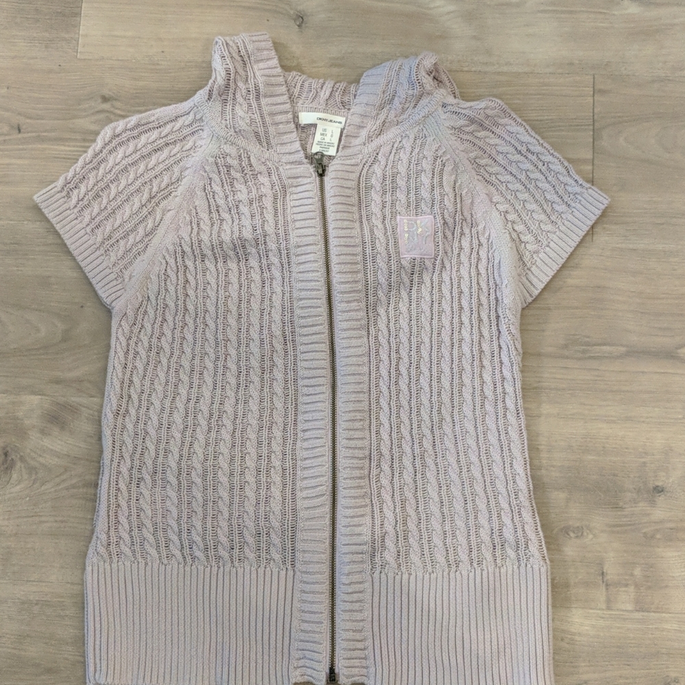 90s DKNY Jeans Short Sleeve Sweater Jacket